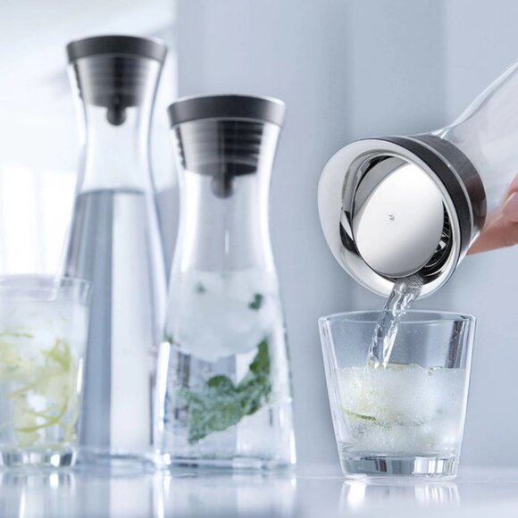 Handblown Glass Carafe with Lid – Borosilicate 50oz Water Pitcher, Fruit Infuser - Picture 7 of 13